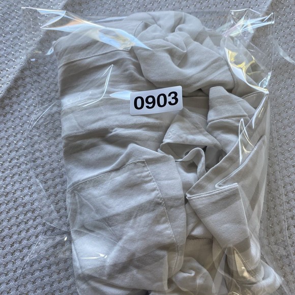 Maeve Sandbridge Anthropologie Button Down Blouse Tie Front White Tan XS - Picture 11 of 11